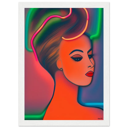 Chignon 4 - Wooden Framed Poster A4 21x29.7 cm 8x12″ White frame