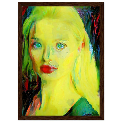 Emma 2 - Wooden Framed Poster A4 21x29.7 cm 8x12″ Dark wood frame