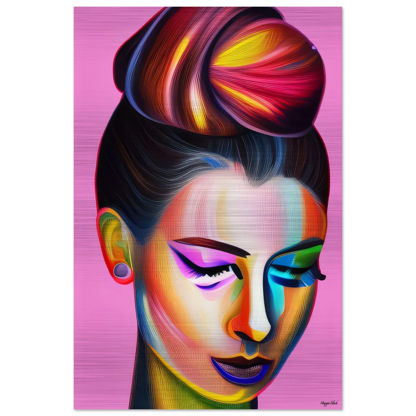 Chignon - Brushed Aluminum Print 60x90 cm 24x36″