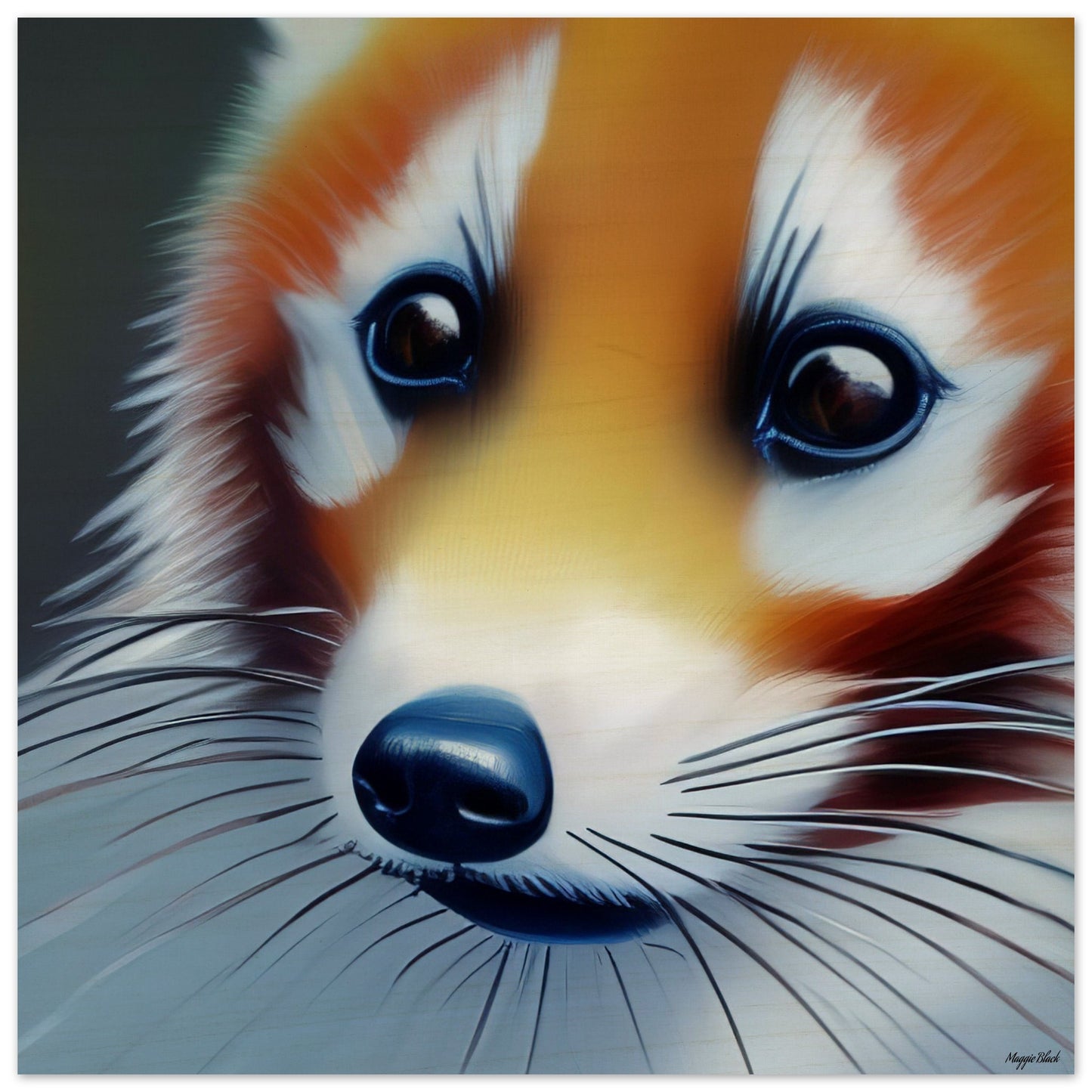 Red Panda - Wood Print 20x20 cm 8x8″ 10 mm