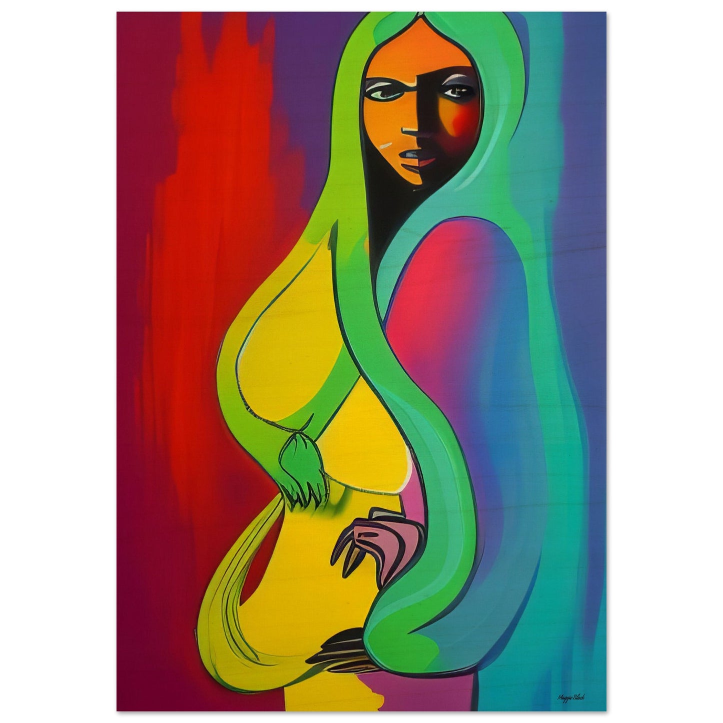 She's A Rainbow - Wood Print 70x100 cm 28x40″ 10 mm