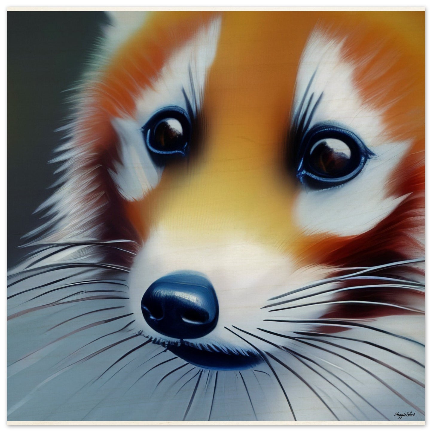 Red Panda - Wood Print 60x60 cm 24x24″ 20 mm