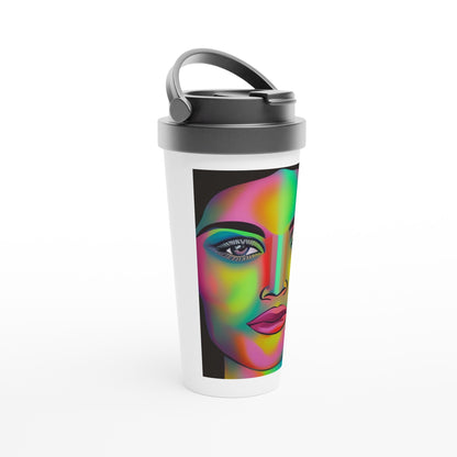 Rainbow - 2 - White 15oz Stainless Steel Travel Mug Default Title