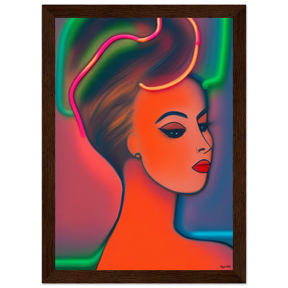 Chignon 4 - Wooden Framed Poster A4 21x29.7 cm 8x12″ Dark wood frame