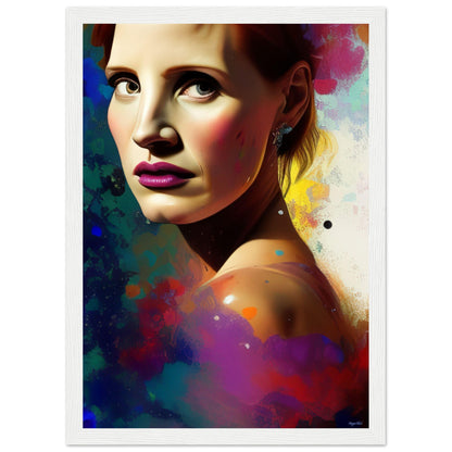 Jessica Maybe - Wooden Framed Poster A4 21x29.7 cm 8x12″ White frame