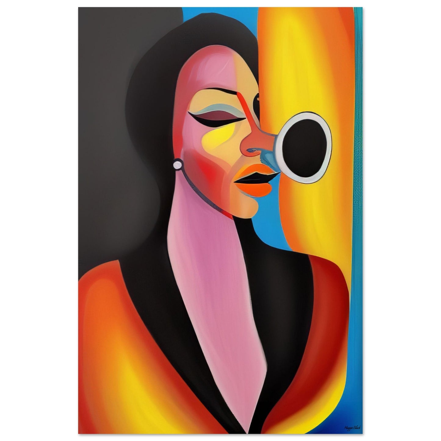 She Bop - Foam Portrait 40x60 cm 16x24″ black