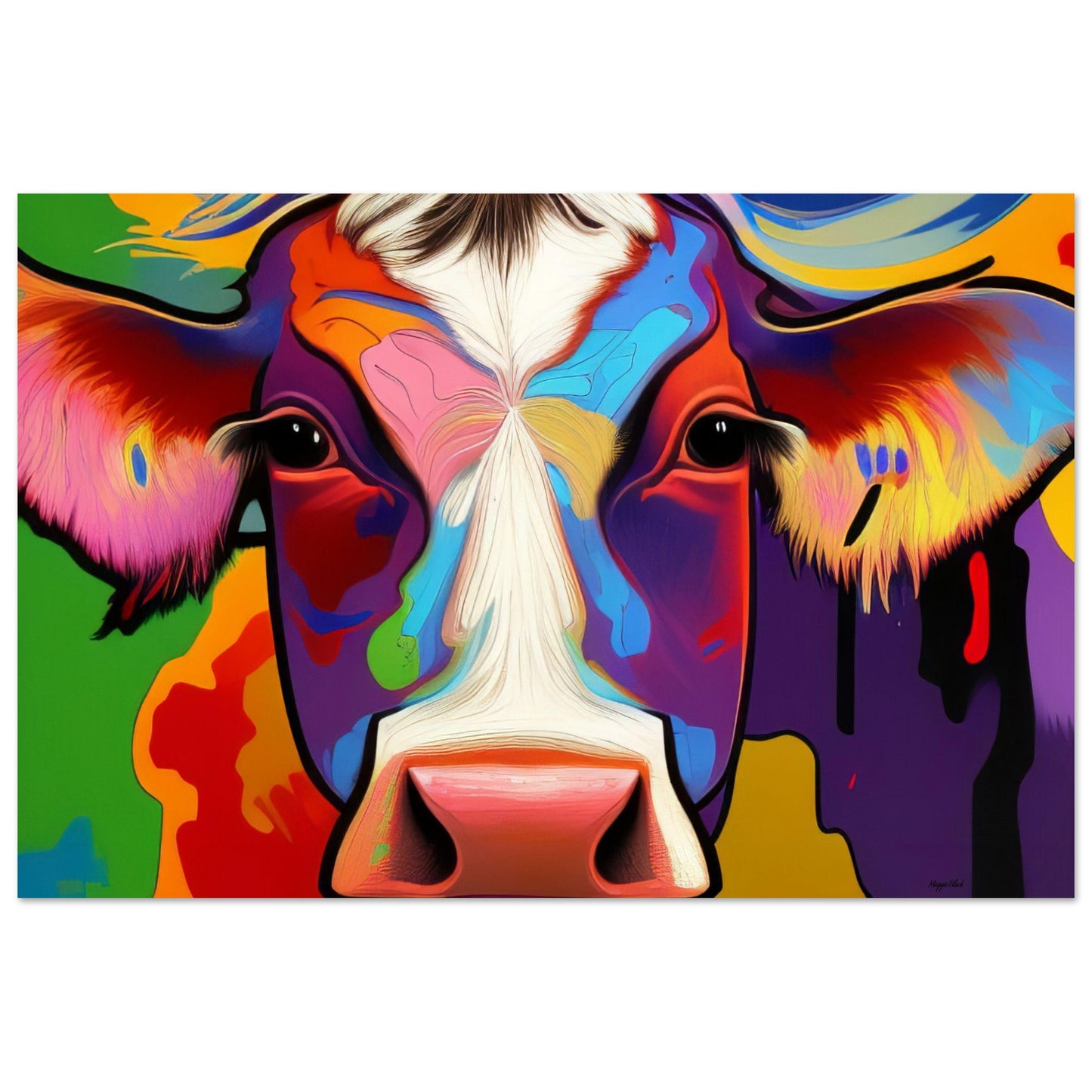 Beautiful Cow - Foam Landscape 60x90 cm 24x36″ white