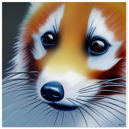 Red Panda - Foam Square 30x30 cm 12x12″ black