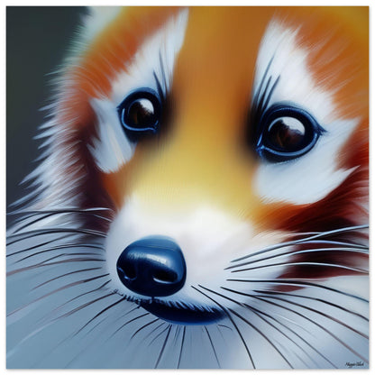 Red Panda - Foam Square 20x20 cm 8x8″ black