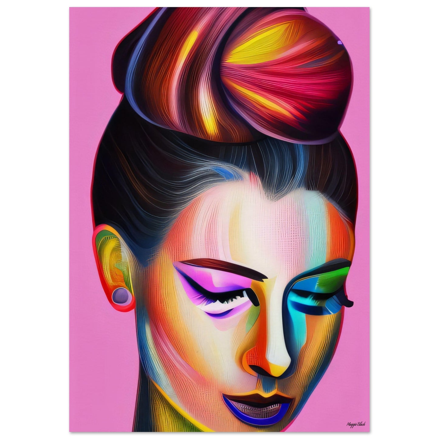 Chignon - Art Poster A3 (29.7 x 42 cm)