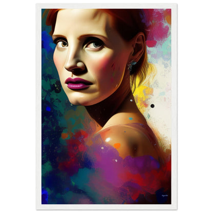 Jessica Maybe - Wooden Framed Poster 30x45 cm 12x18″ White frame