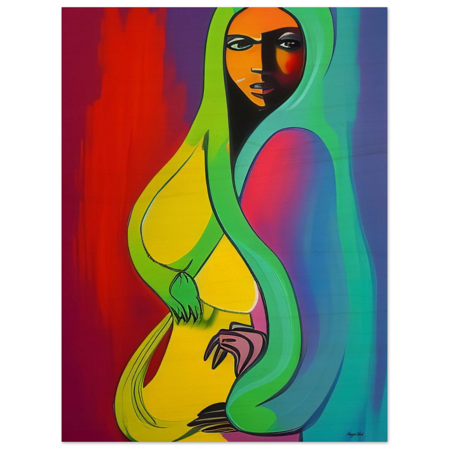 She's A Rainbow - Wood Print 45x60 cm 18x24″ 10 mm