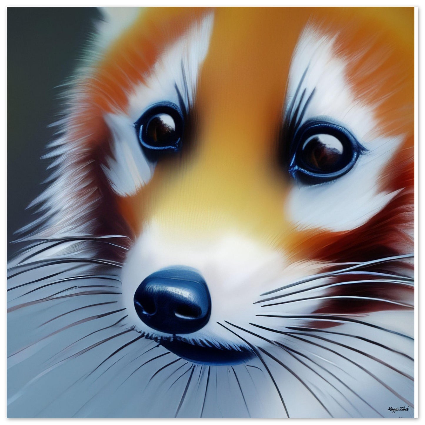 Red Panda - Foam Square 40x40 cm 16x16″ black