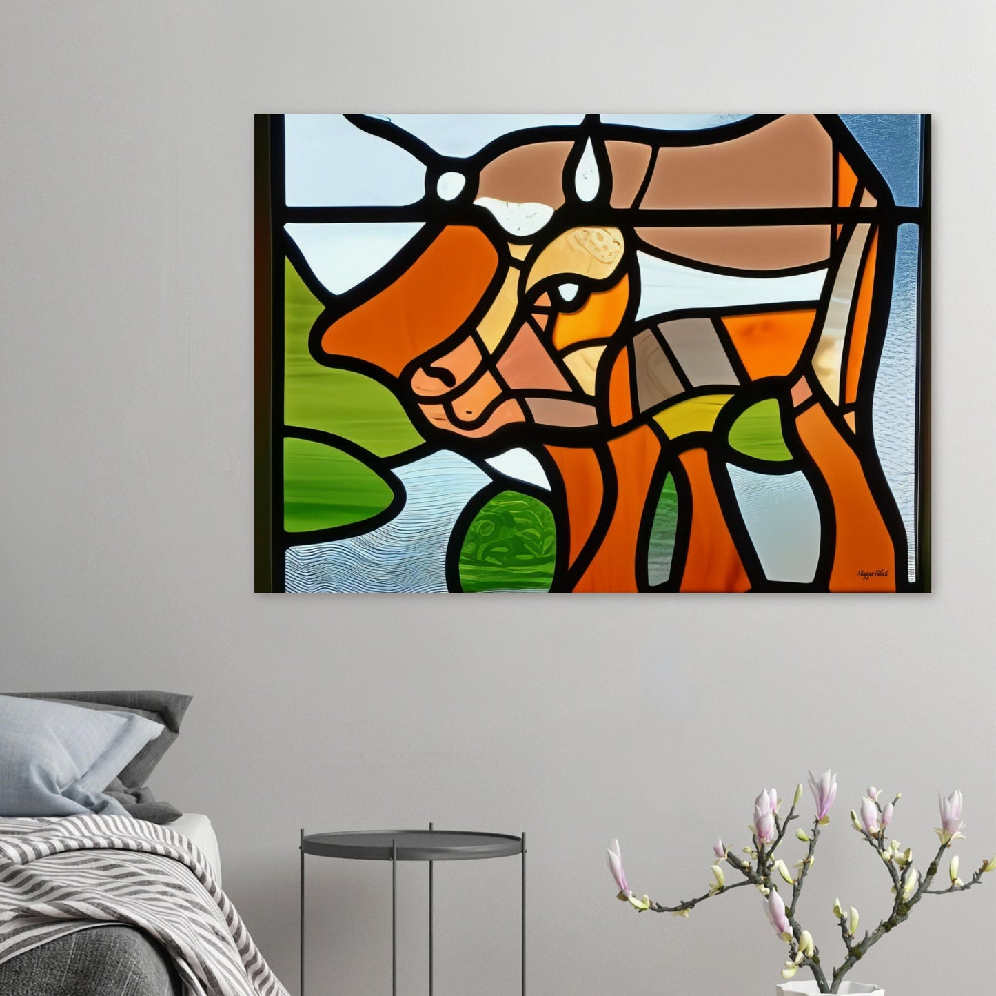 Beautiful Cow - Stained Glass - Art Poster