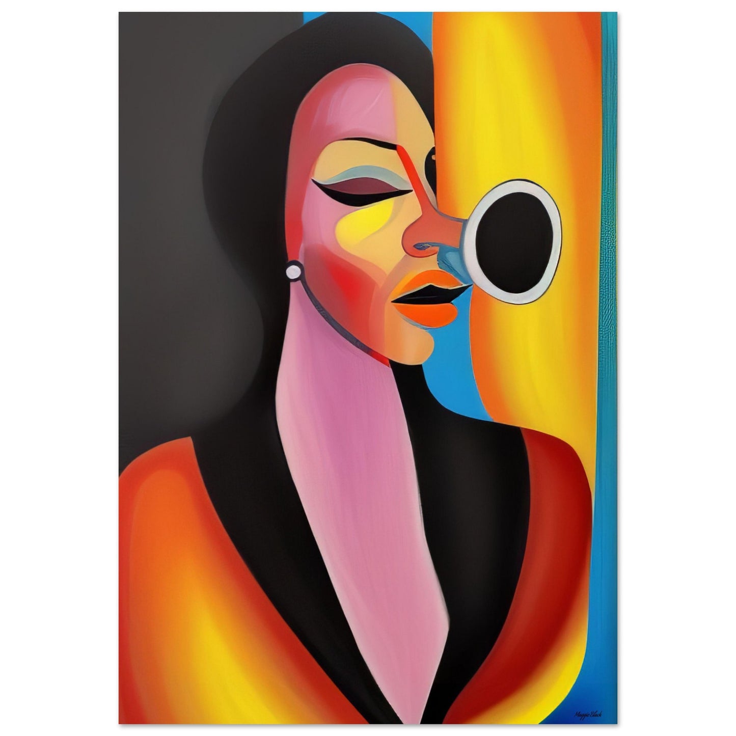 She Bop - Foam Portrait 70x100 cm 28x40″ black