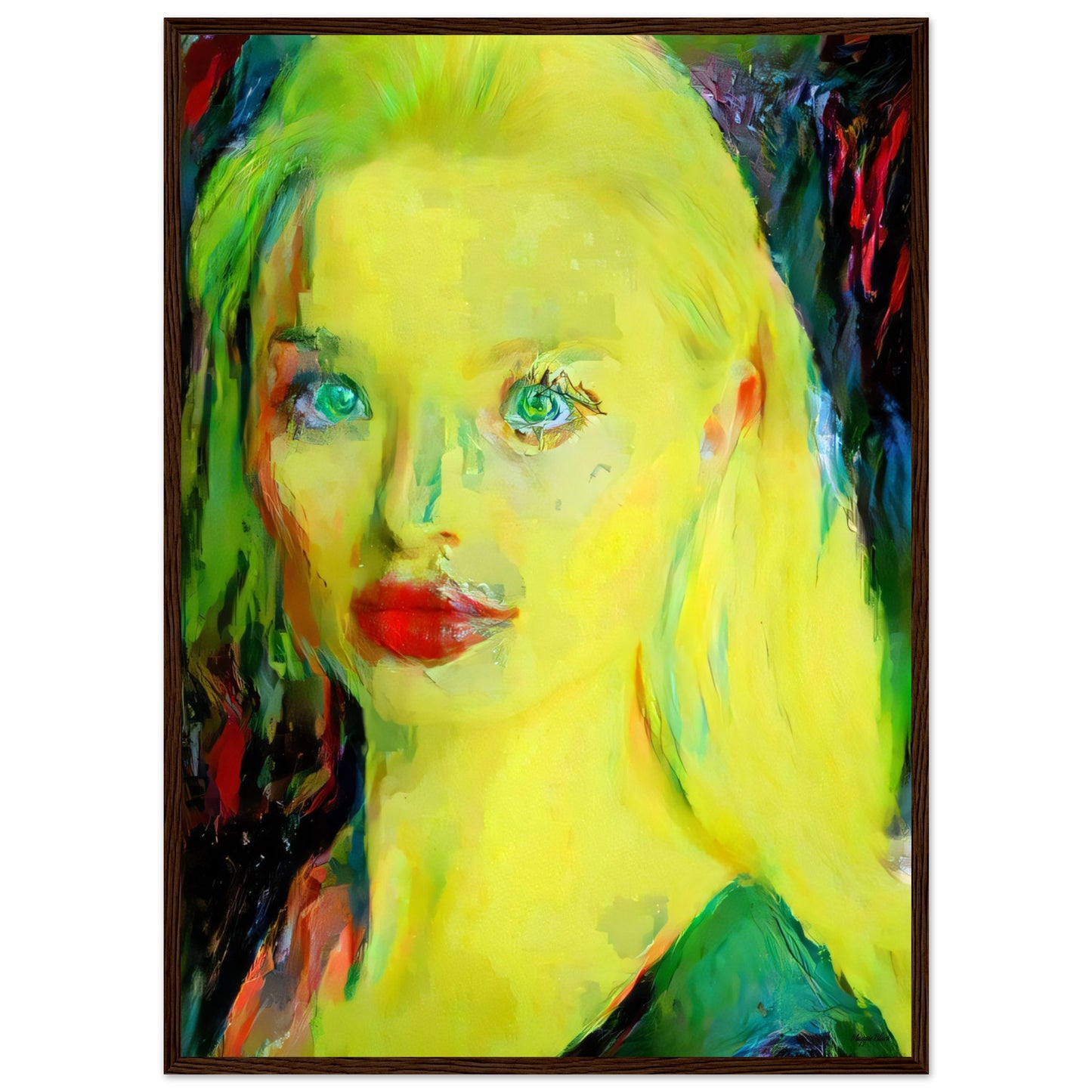 Emma 2 - Wooden Framed Poster 50x70 cm 20x28″ Dark wood frame