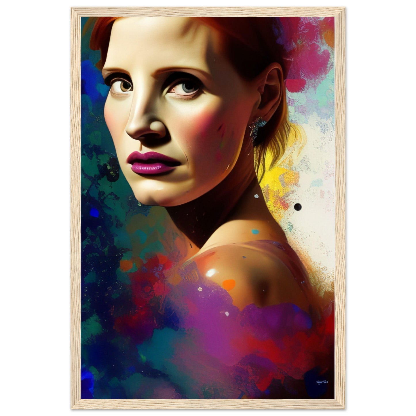 Jessica Maybe - Wooden Framed Poster 30x45 cm 12x18″ Wood frame