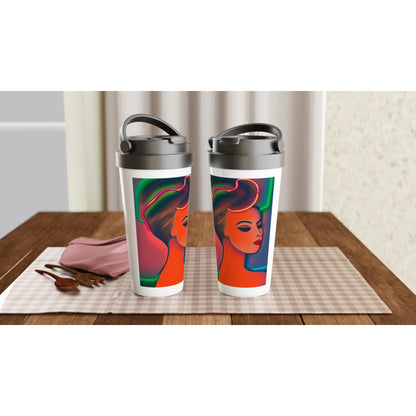 Chignon 4 - White 15oz Stainless Steel Travel Mug