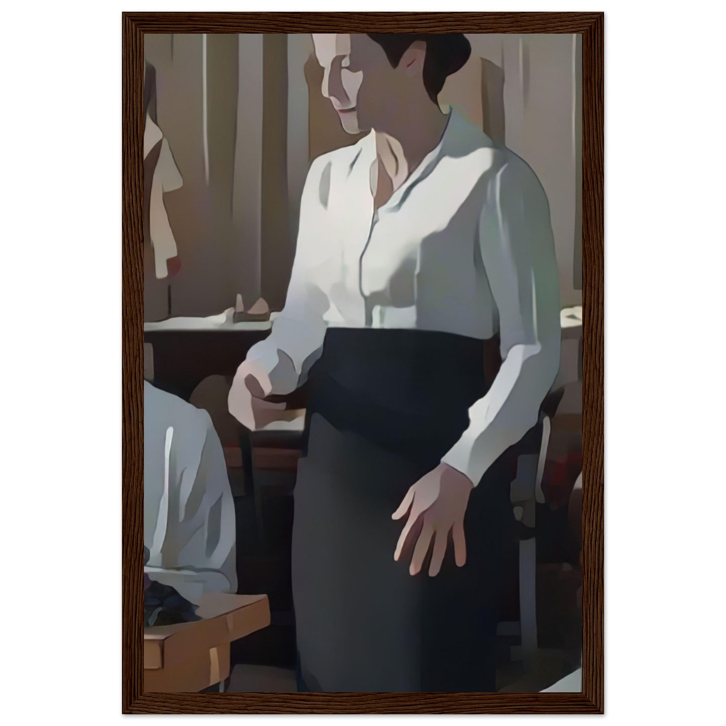The Seamstress - Wooden Framed Poster