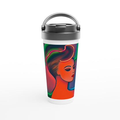 Chignon 4 - White 15oz Stainless Steel Travel Mug