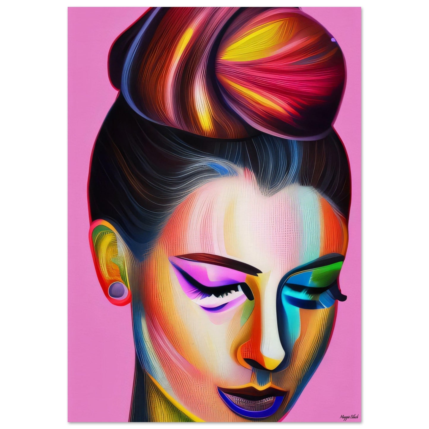 Chignon - Art Poster A4 21x29.7 cm 8x12″