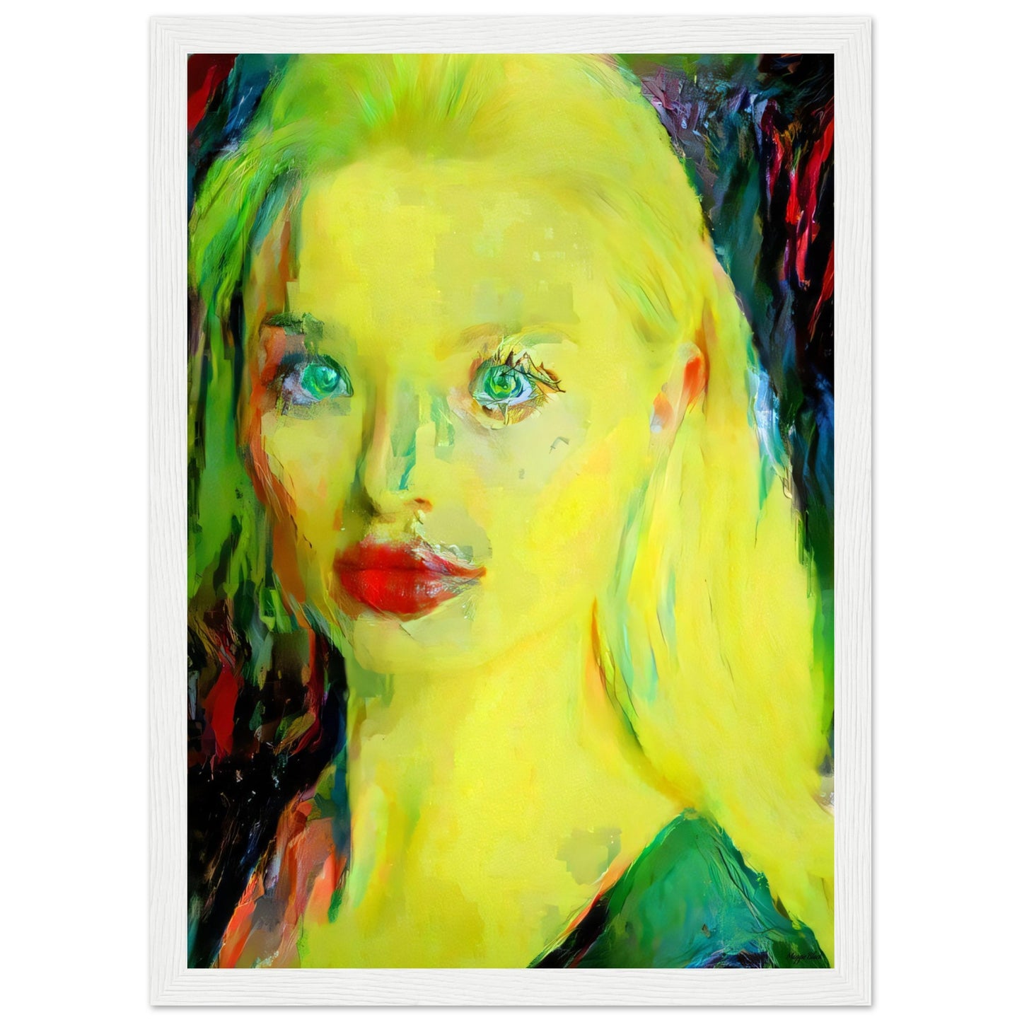 Emma 2 - Wooden Framed Poster A4 21x29.7 cm 8x12″ White frame