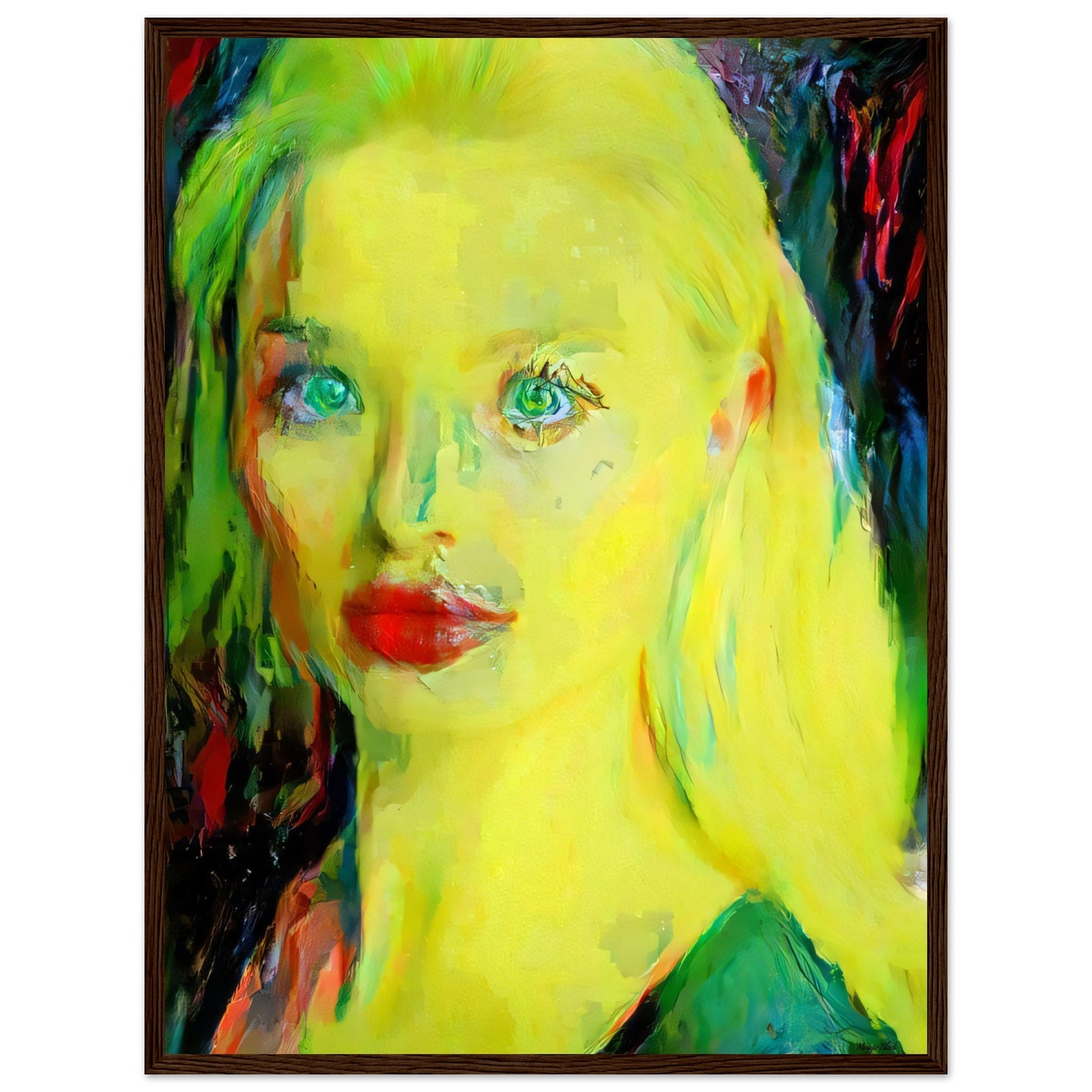 Emma 2 - Wooden Framed Poster 45x60 cm 18x24″ Dark wood frame