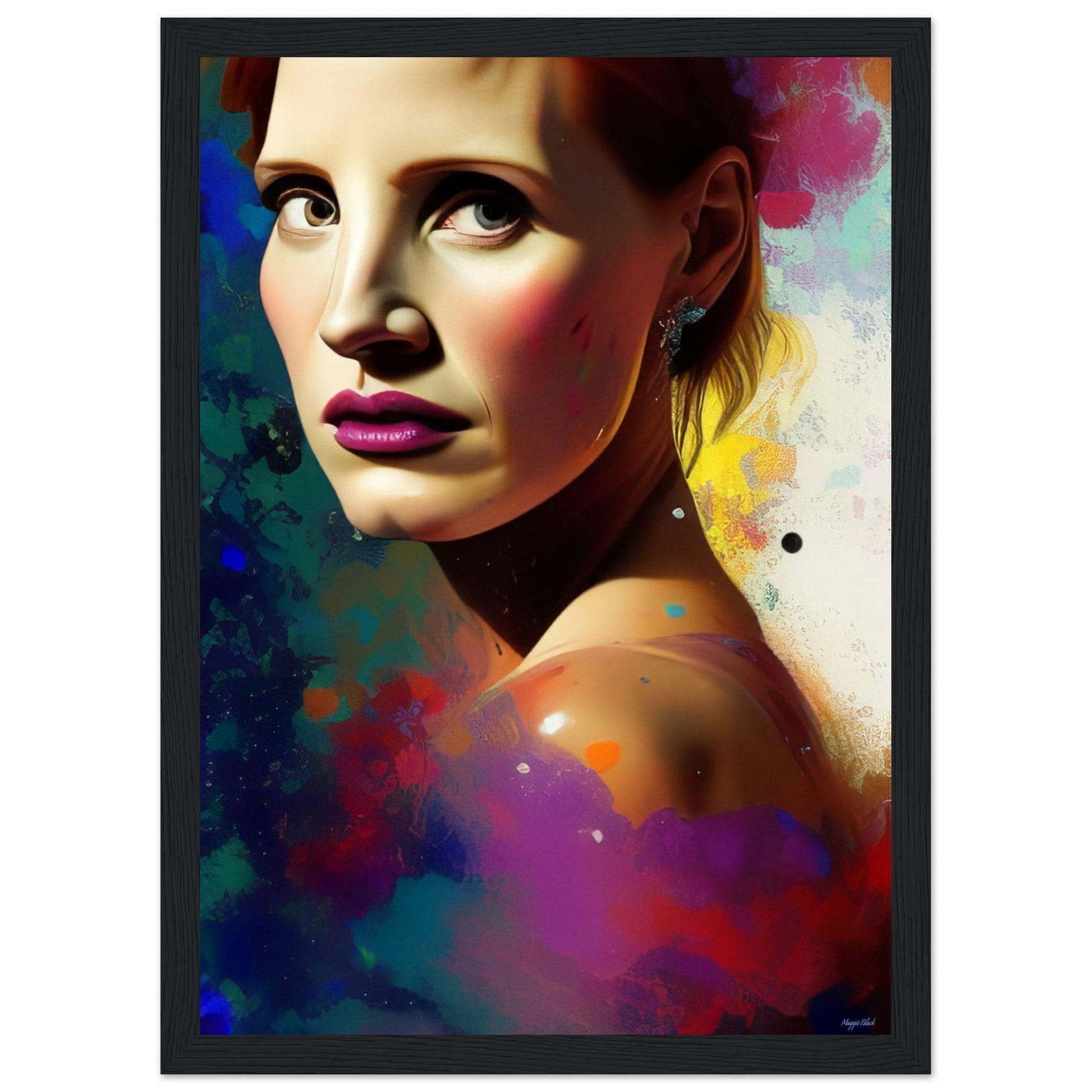 Jessica Maybe - Wooden Framed Poster A4 21x29.7 cm 8x12″ Black frame