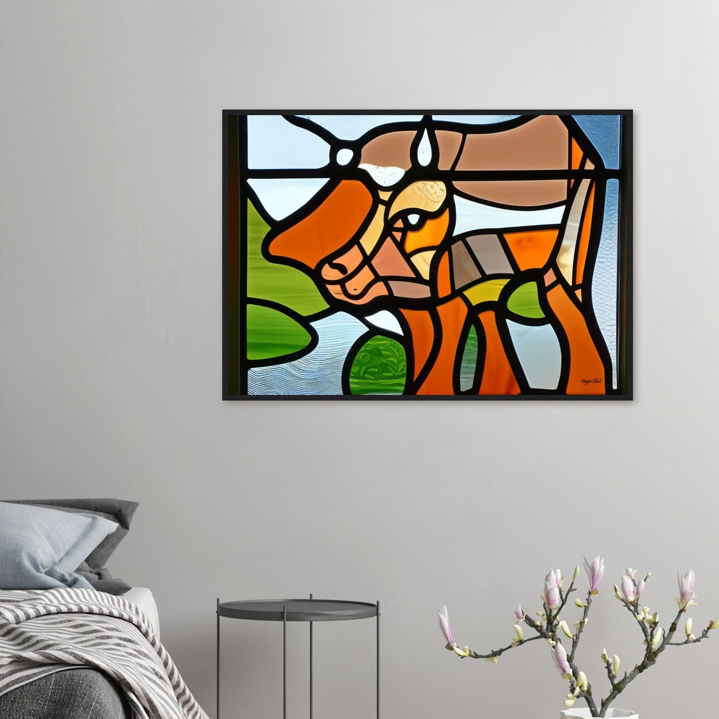 Beautiful Cow - Wooden Framed Poster