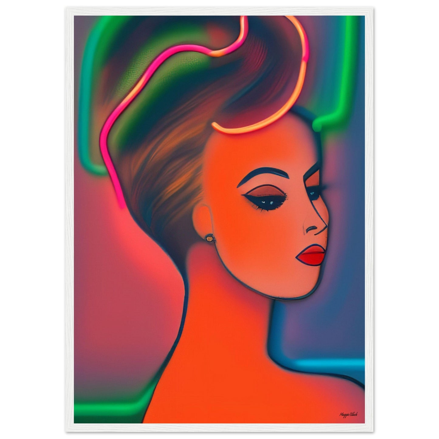 Chignon 4 - Wooden Framed Poster 50x70 cm 20x28″ White frame