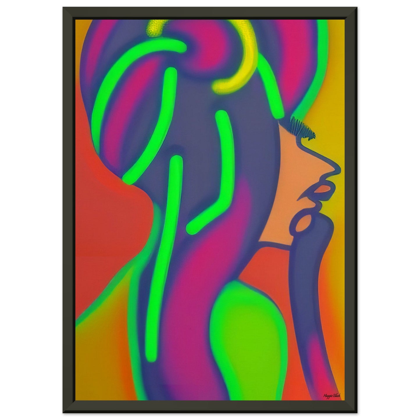 Chignon 2 - Metal Framed Poster A4 21x29.7 cm 8x12″