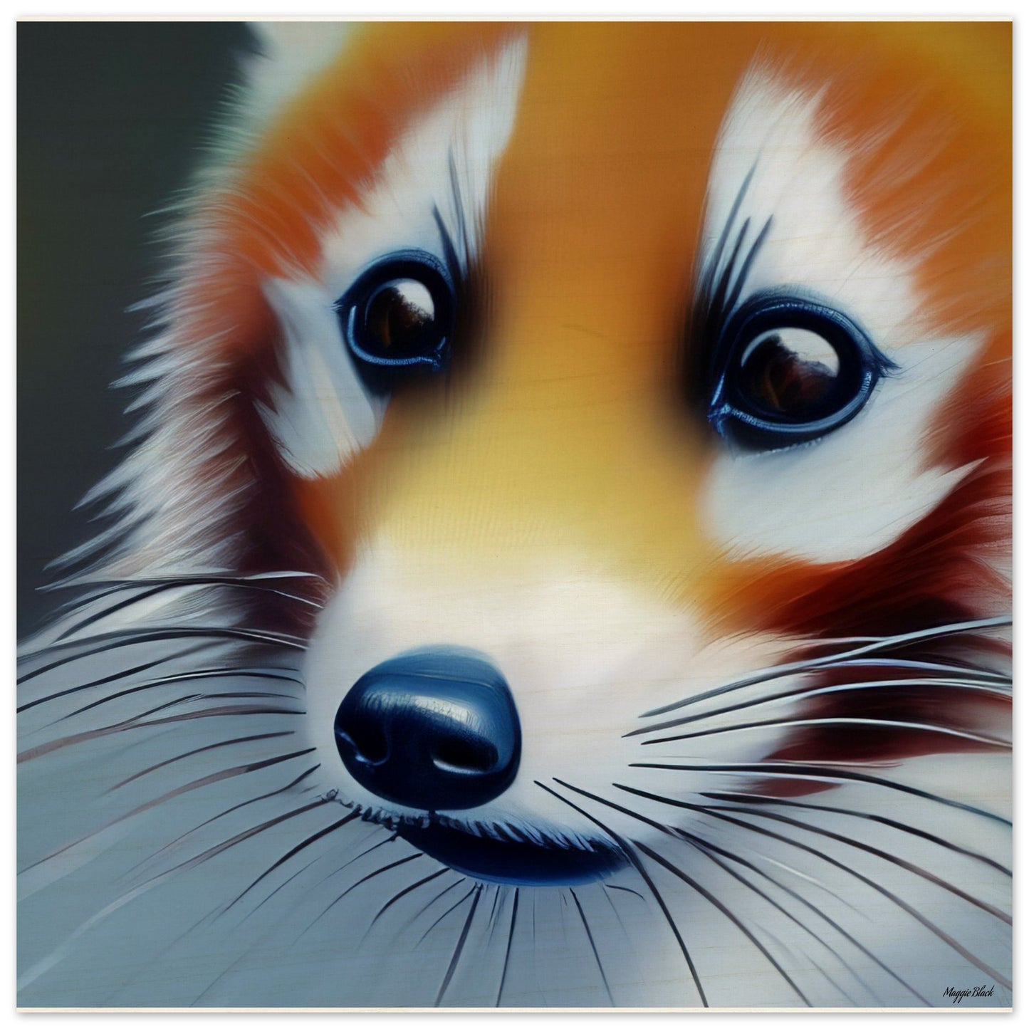 Red Panda - Wood Print 30x30 cm 12x12″ 10 mm