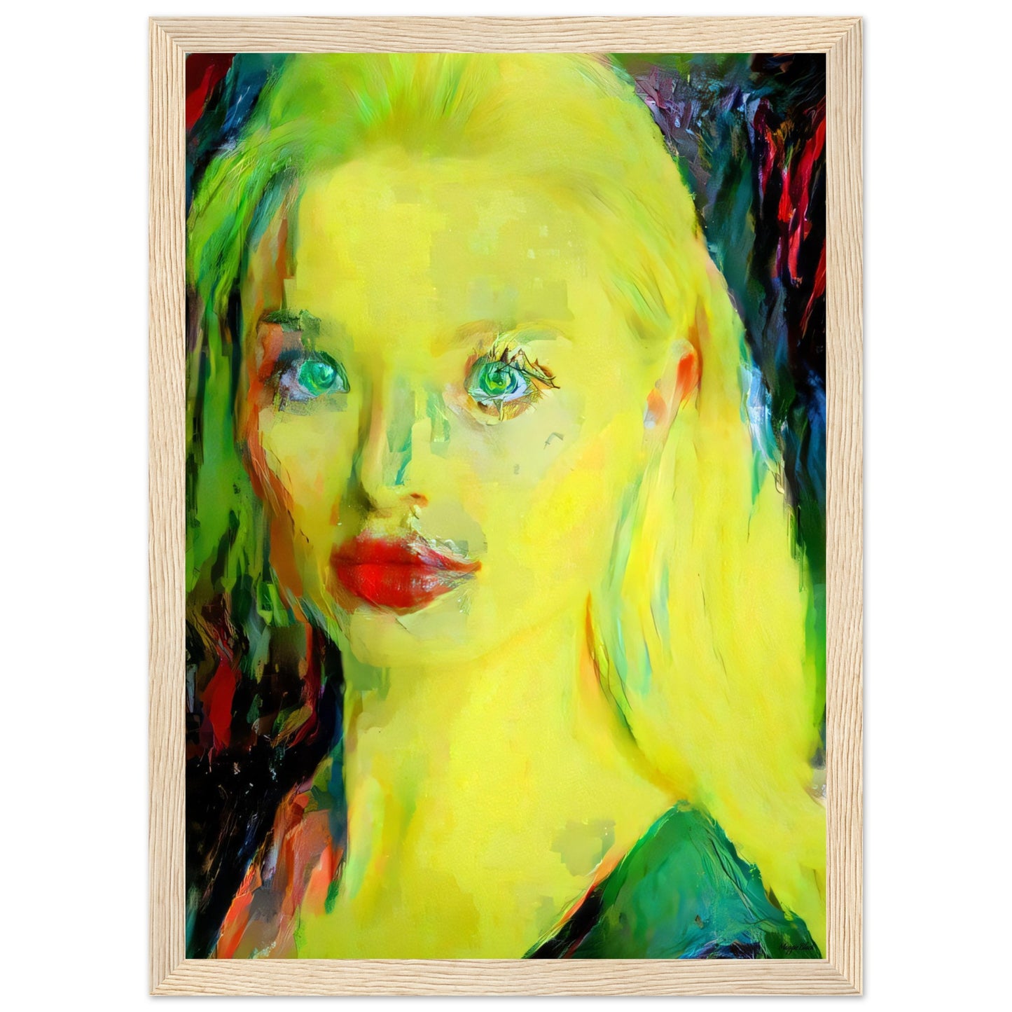 Emma 2 - Wooden Framed Poster A4 21x29.7 cm 8x12″ Wood frame