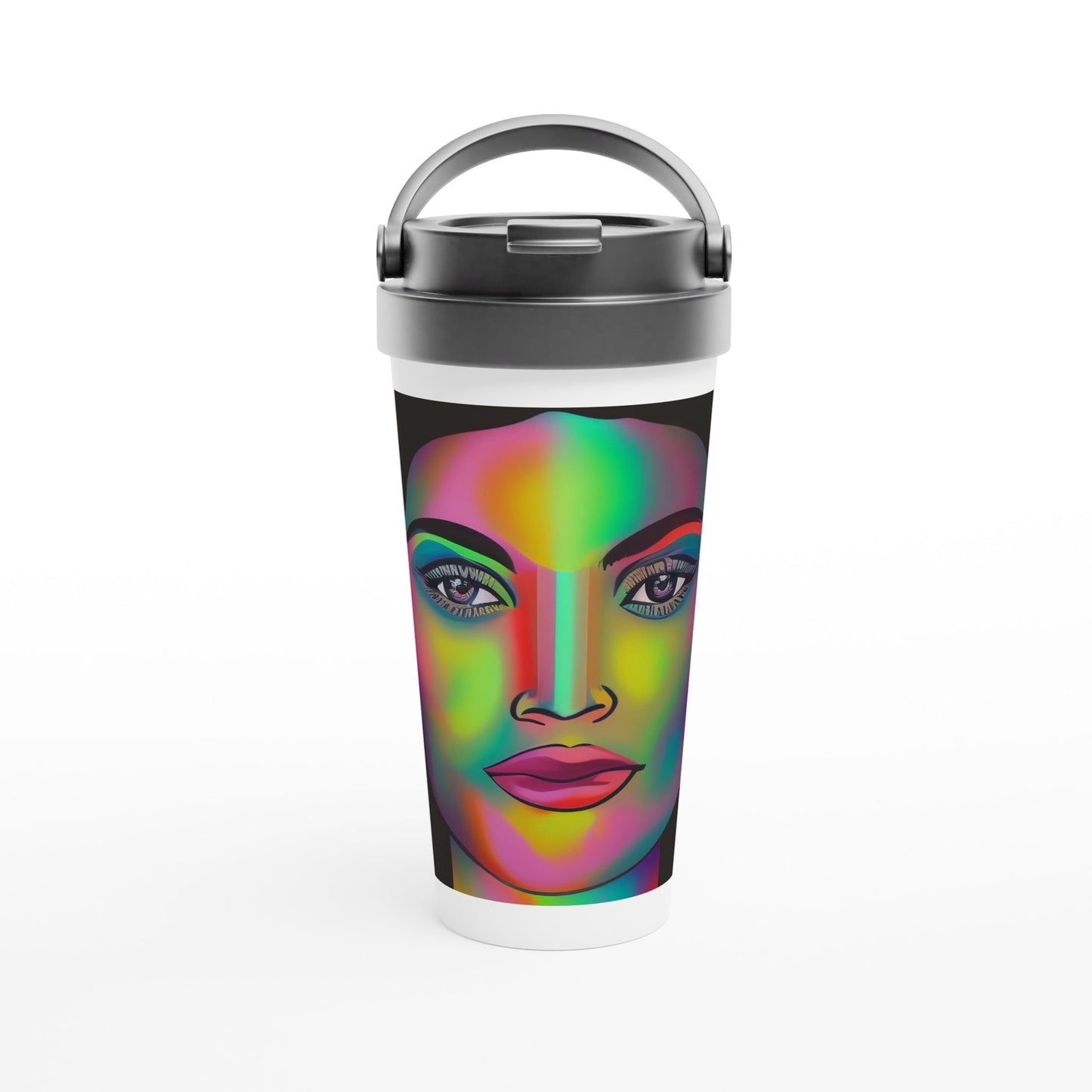 Rainbow - 2 - White 15oz Stainless Steel Travel Mug