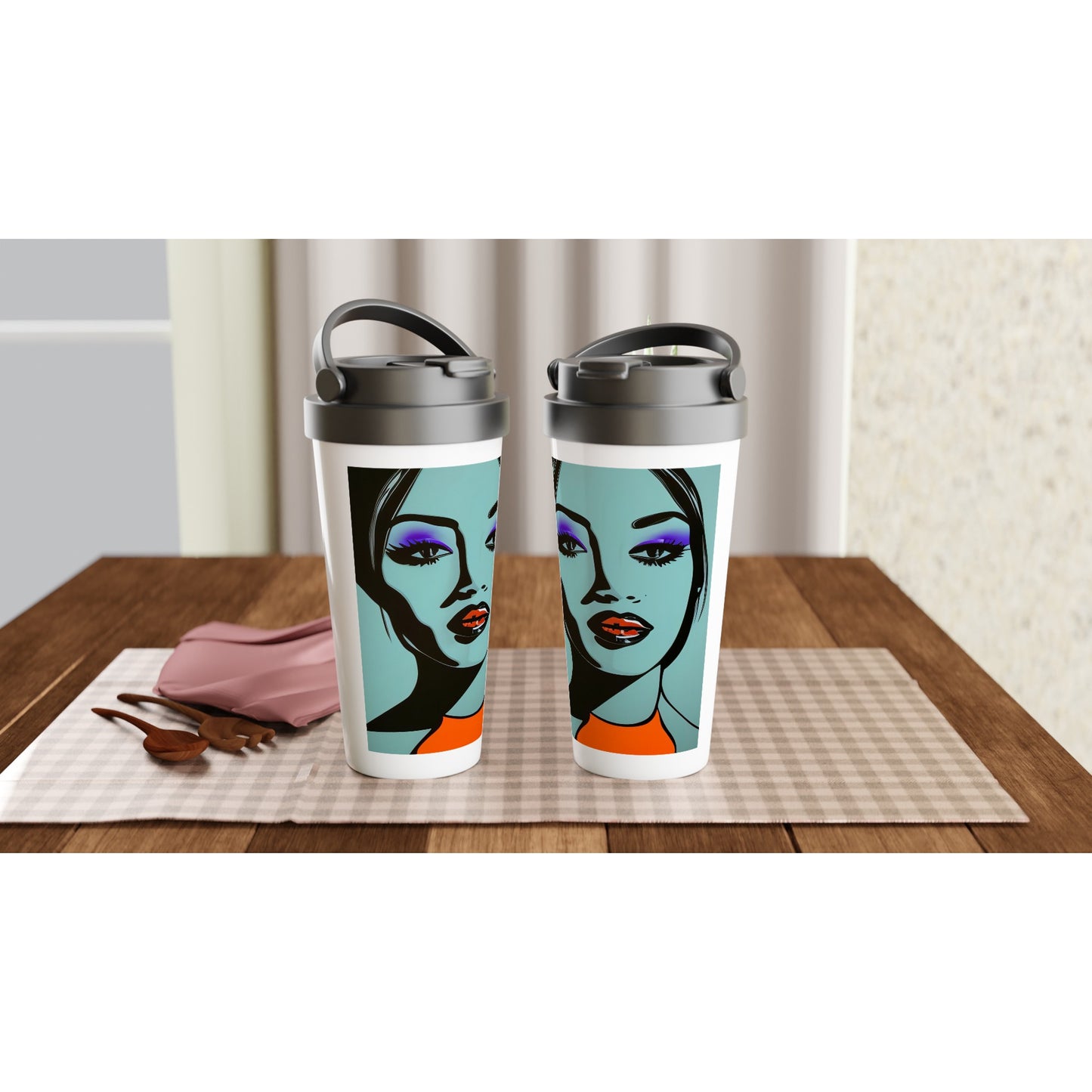 Paisley Quine - White 15oz Stainless Steel Travel Mug