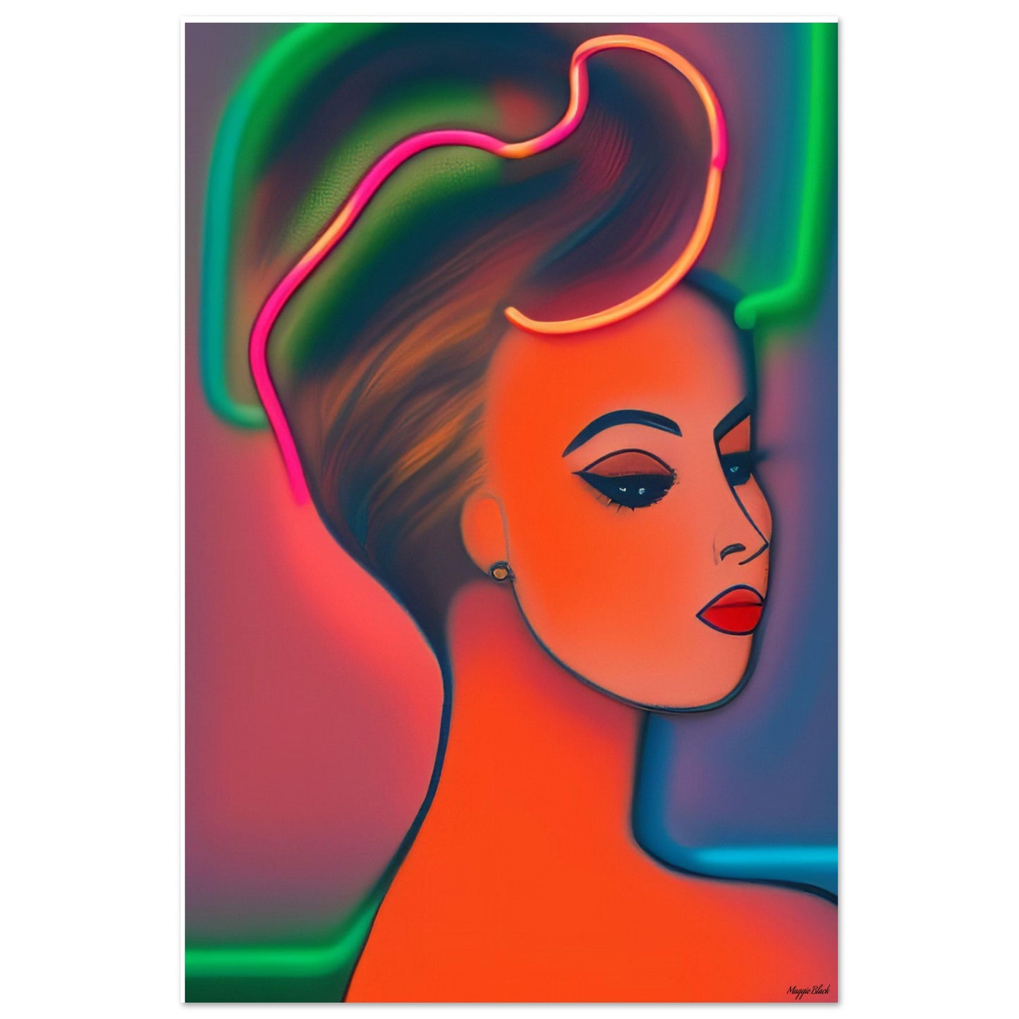 Chignon 4 - Foam Portrait 30x45 cm 12x18″ white