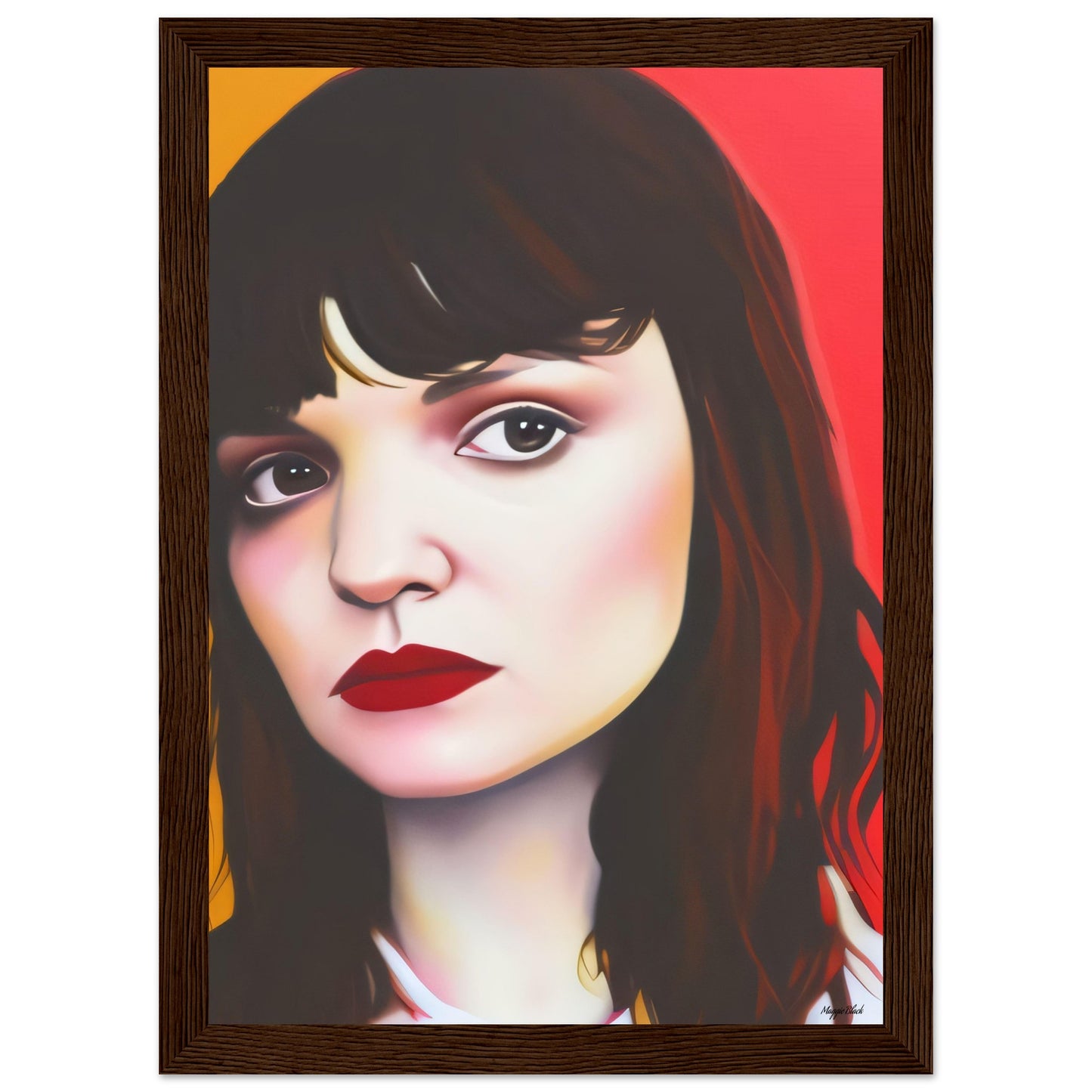 Lauren - Wooden Framed Poster A4 21x29.7 cm 8x12″ Dark wood frame