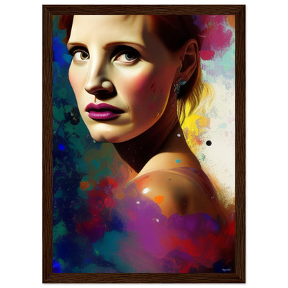 Jessica Maybe - Wooden Framed Poster A4 21x29.7 cm 8x12″ Dark wood frame