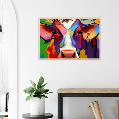 Beautiful Cow - Wooden Framed Poster