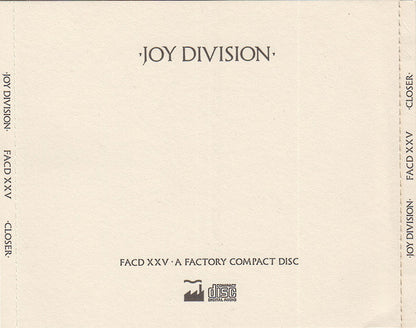 Joy Division : Closer (CD, Album, RE)