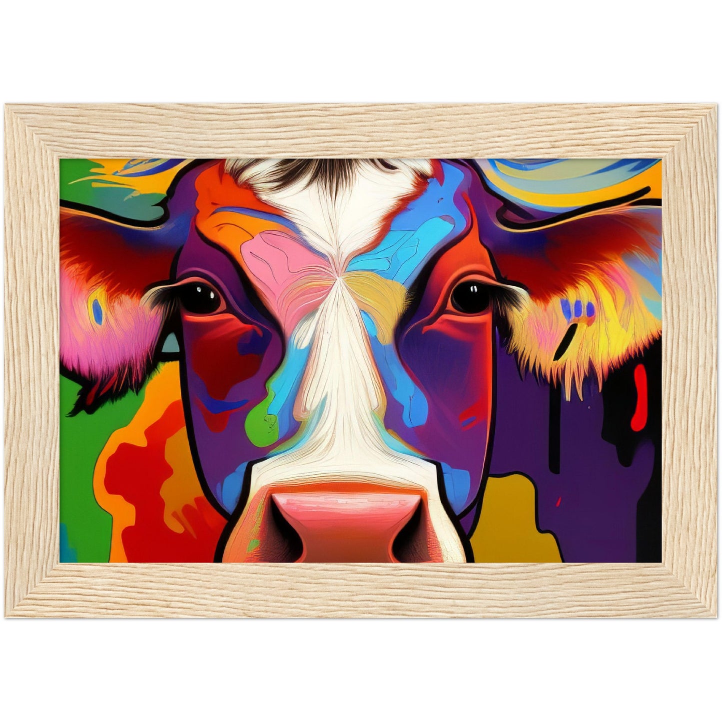 Beautiful Cow - Wooden Framed Poster