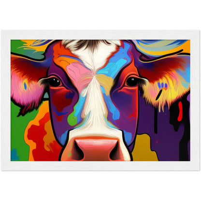 Beautiful Cow - Wooden Framed Poster