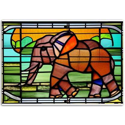 African Forest Elephant - Stained Glass Window style - Foam