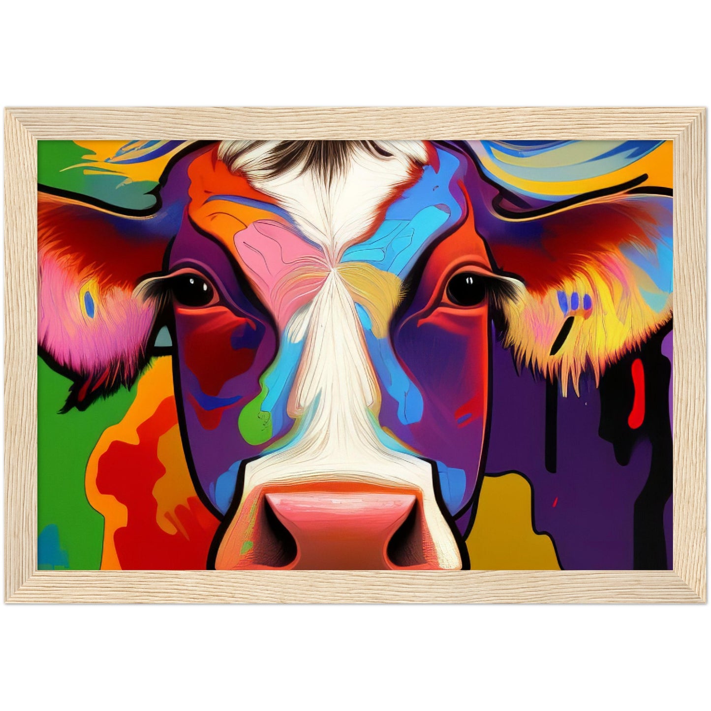 Beautiful Cow - Wooden Framed Poster